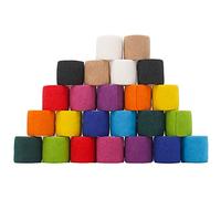Breathable Self Adherent Wrap, Athletic Elastic Non Woven Cohesive Bandage - for Sports, First Aid Medical, Wrist, Ankle Sprains, Swelling and Vet Wrap 2 Inch 5 Yards (24 Pack, Rainbow Color).