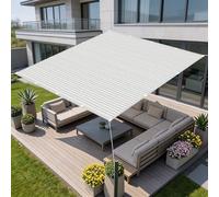 Breathable Shade Net 140x450 cm with Eyelets - White Outdoor Canopy for Sun Protection & on Balcony Terrace Garden