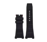Breathable Silicone 30mm Watchband Men Compatible With IWC Engineer Iw323601 Iw376501 Iw322503 Concave Interface Watch Straps(Black no buckle)