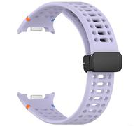 Breathable Silicone Watch Strap For Samsung For Galaxy Watch8, Magnetic Folding Buckle Band With Ventilation Holes, 5.5-8.7 Inch(PURPLE)