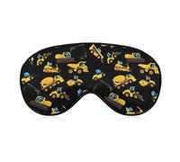 Breathable Sleep Mask Compatible with Cool Black Yellow Buldozer Excavator Construct Machines Sleeping Blindfold Comfortable Blindfold Eye Mask with Adjustable Strap for Men Women
