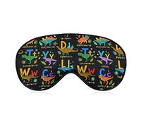 Breathable Sleep Mask Compatible with Cute Alphabet Dinosaurs Sleeping Blindfold Comfortable Blindfold Eye Mask with Adjustable Strap for Men Women