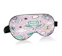 Breathable Sleeping Eyes Mask Cute Funny Owls Cool Feeling Eye Sleep Cover for Summer Rest, Elastic Contoured Blindfold for Women & Men Travel