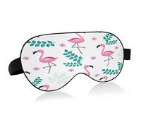 Breathable Sleeping Eyes Mask Pink Flamingos Cool Feeling Eye Sleep Cover for Summer Rest, Elastic Contoured Blindfold for Women & Men Travel