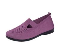 Breathable Slip On Loafers for Women Casual Mesh Shoes Soft Flat Shoes | Lightweight Knitted Sports Shoes Laceless Pull On Sneakers Workout Hiking Trainers Ladies Hollow Sneakers
