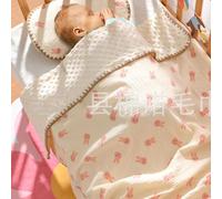 Breathable Soft Summer Cooling Baby Blanket with Cute Printing and Dotted Backing for Kindergarten Toddler (Pink Rabbit)