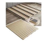 Breathable Solid Wood Futon Frame Folding Box Spring Mattress Support, Large Wooden Bunkie Board with Anti-Slip Soundproof Pad, No Assembly Required, Ideal Bed Base
