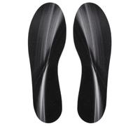 Breathable Sport Insoles Shoe Pads, Black L, Washable TPE Sponge | Non Slip Height Increasing Inserts, Polyester Cloth Cover, Replaceable Pair for Athletic Shoes