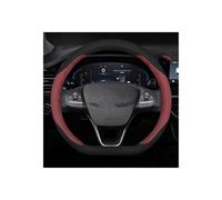 Breathable Steering Wheel Cover For Mustang For Focus For Fiesta For Fusion For Mondeo For Kuga For Edge For Ranger For Explorer Car D Shape Steering Wheel Cover(D Style Red)