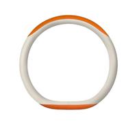 Breathable Steering Wheel Cover For Mustang For Focus For Fiesta For Fusion For Mondeo For Kuga For Edge For Ranger For Explorer D Shape Car Steering Wheel Cover(White orange)