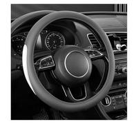 Breathable Steering Wheel Cover Leather Car Steering Wheel Cover Fine Skin Texture Comfort Grab Feel And Wear Resistant All Seasons Universal(Gray and white)