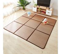 Breathable Summer Cool Pad Rattan, Rattan Floor Mats Foldable Breathable Sleeping Mat Futon Carpet Pad(5,60X120CM(2: pieces))