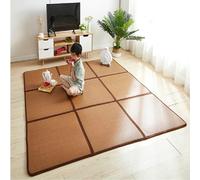 Breathable Summer Cool Pad Rattan, Rattan Floor Mats Foldable Breathable Sleeping Mat Futon Carpet Pad(2,60X120CM(2: pieces))