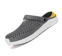 Breathable Summer Slippers Men, Comfortable Sliders for MenCasual Unisex for Outdoor Rain Comfort Hollow Design Slide Slip On Shoes Flip Flop Sandals Grey