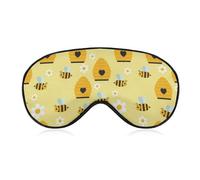 Breathable Travel Eye Cover Honey Bee Hive Yellow Soft No Pressure Sleep Masks Night Eye Shade for Women Men