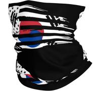 Breathable Tube Scarf,America Flag and South Korea Flag,Headband Premium Neck Scarf for Tennis Yoga Running 26X30cm