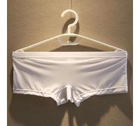 Breathable Viscose Men's Boxer Briefs in Low-Waist Design with Ultra-Thin Profile for Active Lifestyle Use (L White)