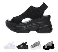 Breathable Walking Sandals Women, Sandals For Women Knit, Open Toe Wedge Sandal With Thick Sole, Versatile Slides For Office Days, Casual Outings, Seasonal Events, City Walk & Evening Plans