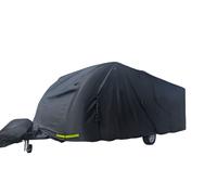 OLPRO Breathable Waterproof 4Ply Caravan Cover with Free Hitch Cover Black 23-25ft, Black