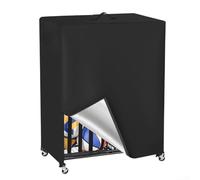 Breathable Waterproof BasketFor Ball Rack Cover for Garage Use 420D Oxford Cloth Protects Sports Equipment from Dust and Moisture with Side Vent Design (black)
