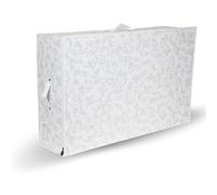 Breathable White with Silver Floral Design Large Wedding Dress Box - Underbed Storage Boxes, Wedding Dress Storage Box, Wardrobe Organiser size 50x80x20cm