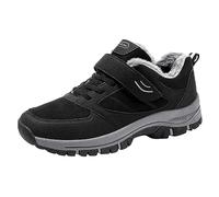 Breathable Winter Shoes with Buckles, Men's Winter Boots, Warm Lined, Waterproof, Comfortable Lace-Up Boots, Winter Shoes, Trainers, Non-Slip Casual Shoes, Outdoor Slip-On Boots, Hiking Shoes, black