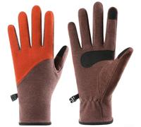 Breathable Winter Ski Gloves Liner with Moisture Wicking, Self Heating Capability, and Touchscreen Operation for Enhanced Cold Protection (M Orange Brown)