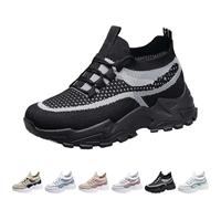 Breathable Women's Mesh Running Shoes, Non-Slip Lightweight Trainers, Comfortable Breathable Sports Shoes, Running Sports Shoes with Interchangeable Footbed, Wide Feet, Fitness Shoes, Robust Tennis
