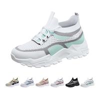 Breathable Women's Mesh Running Shoes, Non-Slip Lightweight Trainers, Comfortable Breathable Sports Shoes, Running Sports Shoes with Interchangeable Footbed, Wide Feet, Fitness Shoes, Robust Tennis