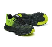 Breathable Work Safety Shoes for Men and Women, Anti-Smash and Anti-Puncture Labour Insurance Shoes, Steel-Toed Footwear, Lightweight Adventure Protection Sneakers(Green,4)