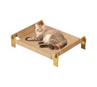 Breathable Woven Wood Elevated Cot | Cat Lounger | Small Pet Cot | For Outdoor Indoor Patio Porch Deck Backyard Camping Travel RV Car Truck Home Summer