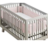 BreathableBaby Breathable Mesh Crib Liner - Deluxe Ruffle Collection - Blush - Fits Full-Size Four-Sided Slatted and Solid Back Cribs - Anti-Bumper