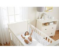 BreathableBaby Breathable Mesh Liner For Cot Beds - Covers 2 Sides - Classic - 3 mm - Twinkle Grey - 2 Panels - Non-Padded Single Layer - Safer Than a Crib Bumper - UK/EU Safety Tested