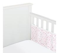 BreathableBaby Breathable Mesh Liner For Cot Beds - Covers 2 Sides - Classic - 3 mm - Twinkle Pink - 2 Panels - Non-Padded Single Layer - Safer Than a Crib Bumper - UK/EU Safety Tested