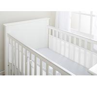 BreathableBaby Breathable Mesh Liner For Cot Beds - Covers 2 Sides - Classic - 3 mm - White - 2 Panels - Non-Padded Single Layer - Safer Than a Crib Bumper - UK/EU Safety Tested