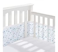 BreathableBaby Breathable Mesh Liner For Cot Beds - Covers 4 Sides - Classic - 3 mm - Twinkle Blue - Long + Short Panels - Non-Padded Single Layer - Safer Than a Crib Bumper - UK/EU Safety Tested