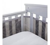 BreathableBaby Breathable Mesh Liner for Full-Size Cribs, Deluxe 4mm Mesh, Gray Links (Size 4FS Covers 3 or 4 Sides)