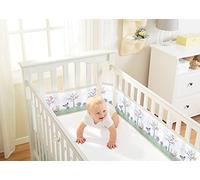 BreathableBaby Classic Breathable Mesh Cot Liner | for Cots with 4 Open Sides | Covers 4 Sides | The Safer Alternative to Traditional cot Bumpers | Machine Washable | Woodland Walk | Adjustable