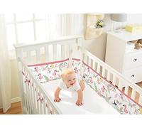 BreathableBaby Classic Breathable Mesh Cot Liner | for Cots with 4 Open Sides | Covers 4 Sides | The Safer Alternative to Traditional cot Bumpers | Machine Washable | Tropical Garden | Adjustable