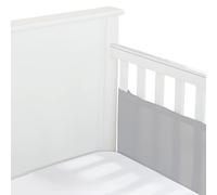 BreathableBaby Classic Breathable Mesh Liner for Solid End Cribs - Gray