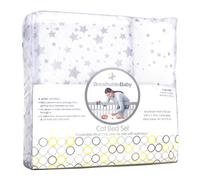 BreathableBaby Crib Bedding Set, Twinkle Grey, 147 cm (Pack of 2)