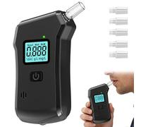 Breathalyser, Alcohol Tester, Alcohol Breathalyzer, Ethyltest With 5 Pcs Mouthpieces, Digital LCD Screen, Breath Test Device Ideal For Home Use, Parties, And Personal Use (Batteries Not Included)