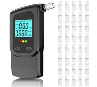 Breathalyser Alcohol Tester with 40 Mouthpieces, Breathalyzer with LCD Display, Portable Compact Breath Tester for Home Party Use, Digital Professional Breathalysers for Personal & Euro Car Travel