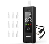 Breathalysers Alcohol Breathalyzer Tester UK : Portable Breath Alcohol Testing Kits with Digital LCD Display - Professional Dual Sensor Breathalyser USB C Rechargeable Home Personal Professional Use