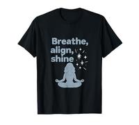 Breathe Align Shine Yoga Mindfulness Stars Design T-Shirt