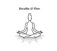 Breathe and Flow: yoga notebook, journal, calmness, meditation, minimal, plain lined pages