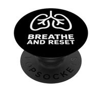 Breathe and Reset Minimal Lungs Breathwork Breathing PopSockets Adhesive PopGrip