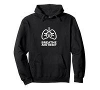 Breathe and Reset Minimal Lungs Breathwork Breathing Pullover Hoodie