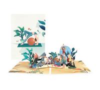 Breathe & Balance Pop-Up Yoga Studio Scene Greeting Card