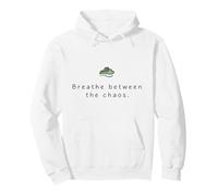 Breathe Between The Chaos Mindfulness Minimalist Hand Drawn Pullover Hoodie